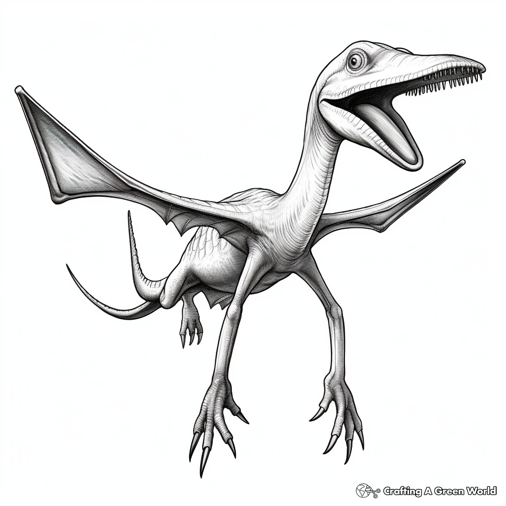 Realistic Pteranodon Coloring Pages 3