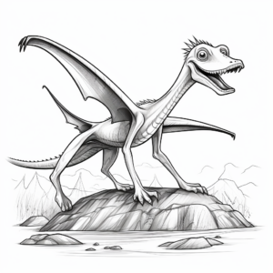 Realistic Pteranodon Coloring Pages 4
