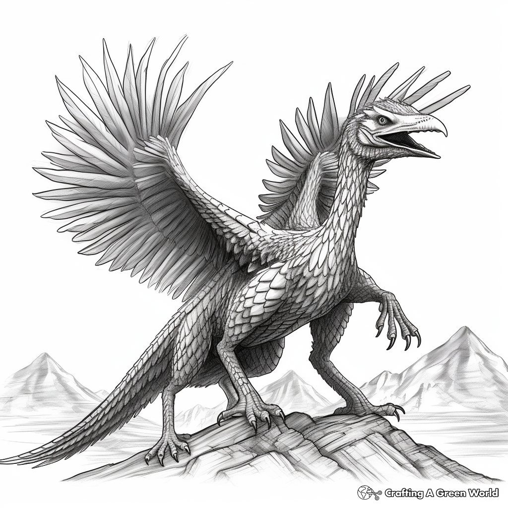 Realistic Pyroraptor Coloring Pages 1