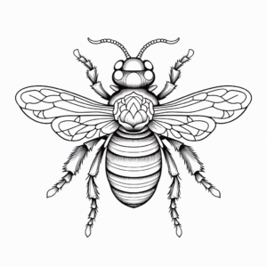 Realistic Queen Bee Diagram Coloring Pages 2