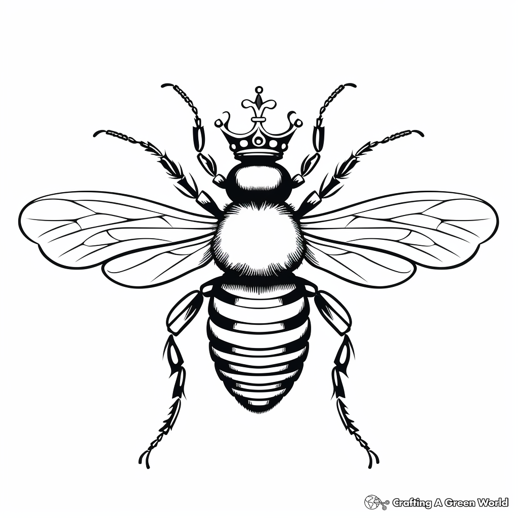 Realistic Queen Bee Diagram Coloring Pages 4