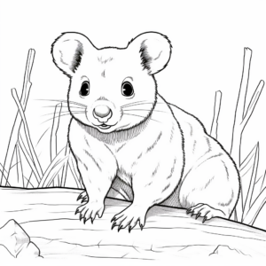 Realistic Quokka Coloring Pages 1