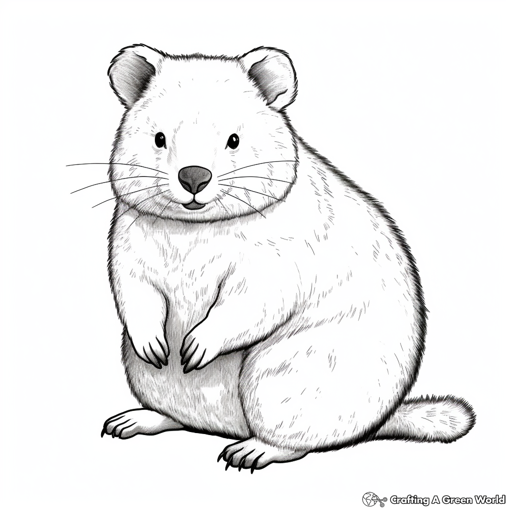 Realistic Quokka Coloring Pages 3