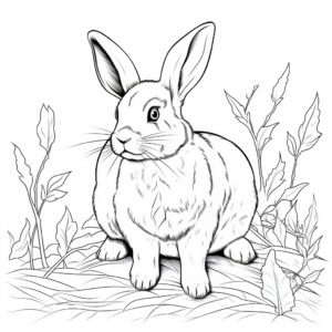 Realistic Rabbit Coloring Pages for Adults 3