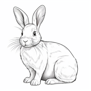 Realistic Rabbit Coloring Pages for Adults 4