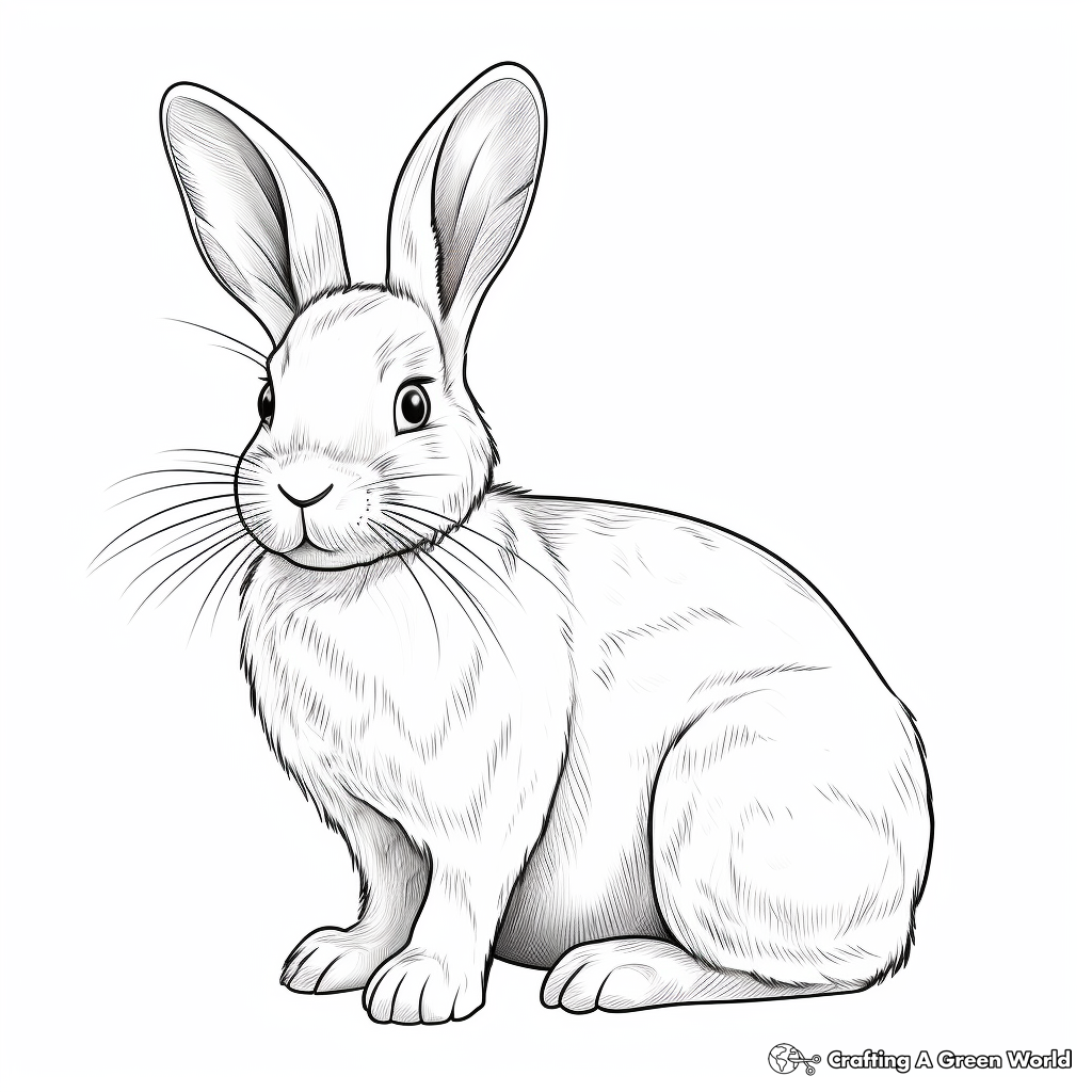 Realistic Rabbit Coloring Pages for Adults 4