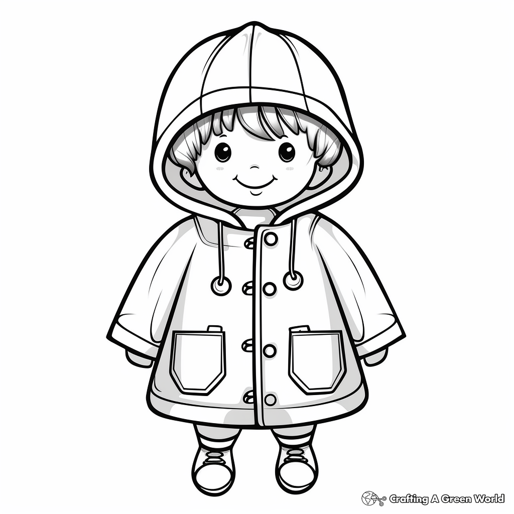 Realistic Raincoat with Hood Coloring Pages 4