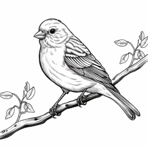 Realistic Redpoll Bird Coloring Sheets 2