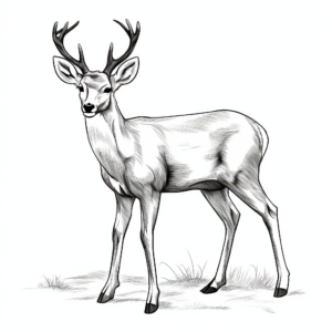 Realistic Roe Deer Antler Coloring Sheets 2