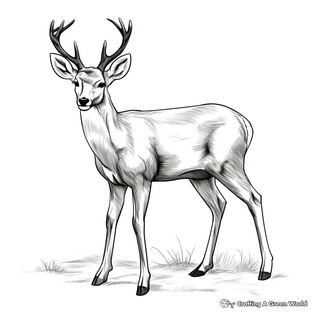 Realistic Roe Deer Antler Coloring Sheets 2