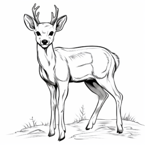 Realistic Roe Deer Antler Coloring Sheets 3