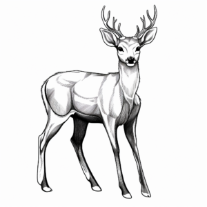 Realistic Roe Deer Antler Coloring Sheets 4