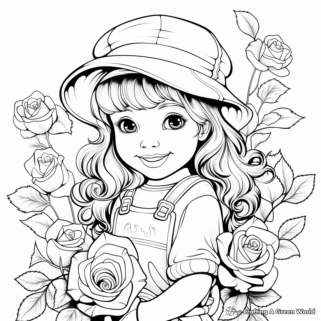 Realistic Rose Garden Coloring Sheets 1