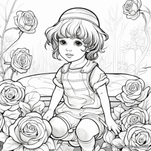 Realistic Rose Garden Coloring Sheets 4