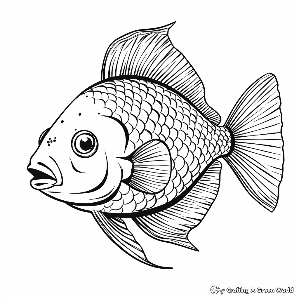 Realistic Round Sunfish Coloring Sheets 4