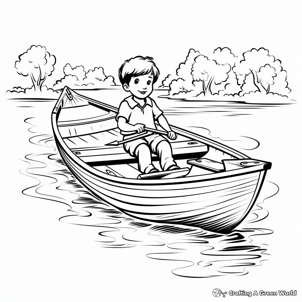 Realistic Rowboat Coloring Pages for Advanced Artists 1