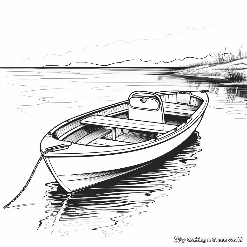 Realistic Rowboat Coloring Pages for Advanced Artists 2