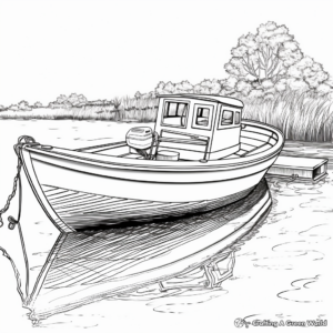 Realistic Rowboat Coloring Pages for Advanced Artists 3