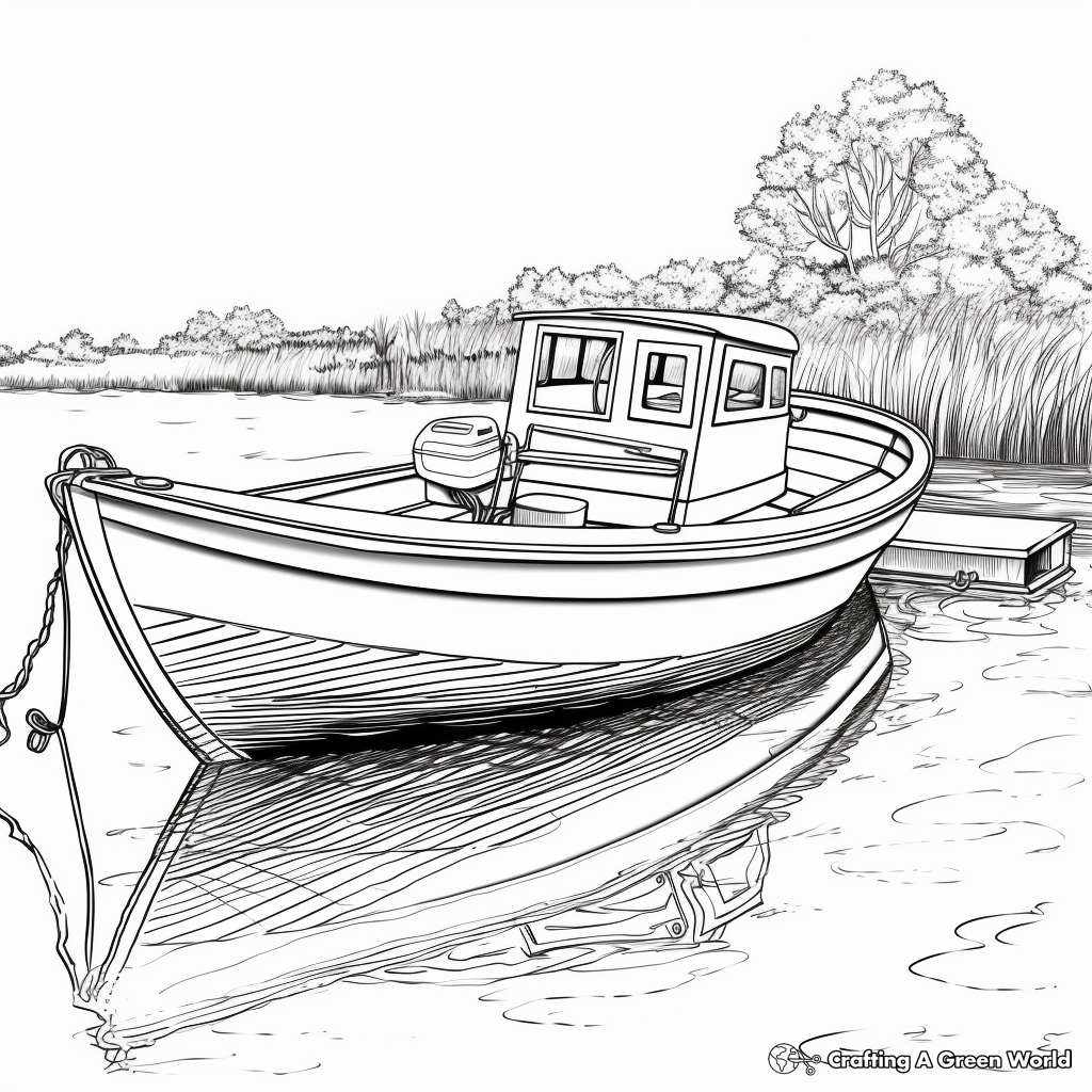 Realistic Rowboat Coloring Pages for Advanced Artists 3
