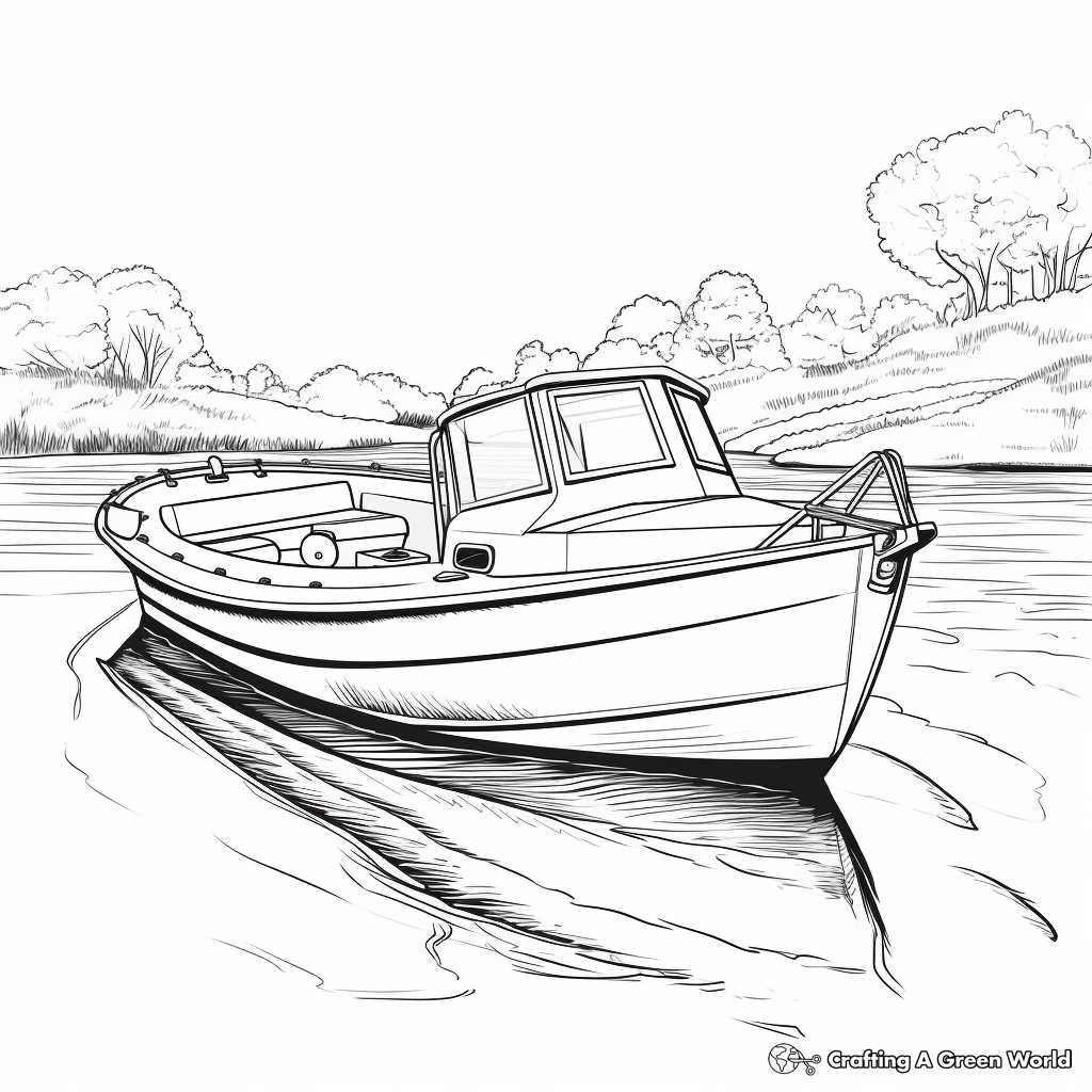 Realistic Rowboat Coloring Pages for Advanced Artists 4
