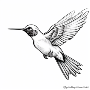 Realistic Ruby-Throated Hummingbird Coloring Pages 1