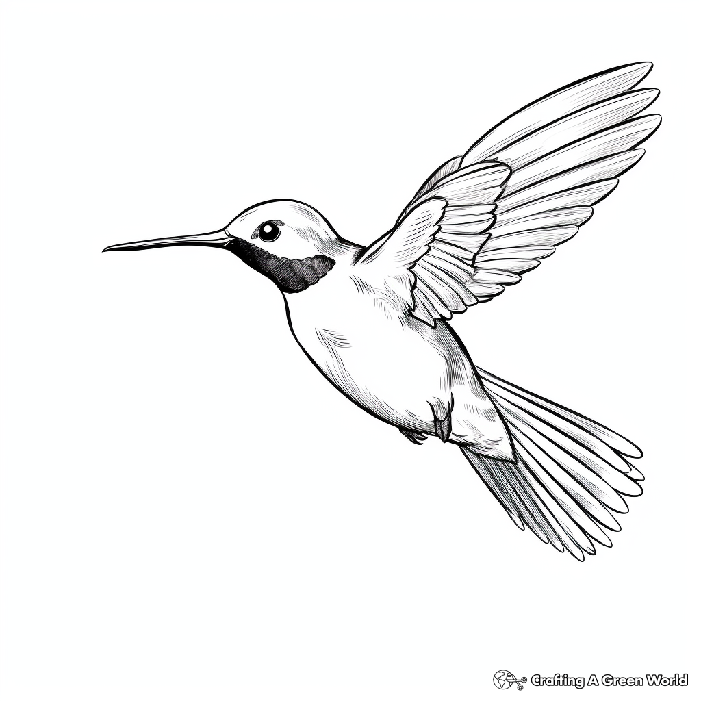 Realistic Ruby-Throated Hummingbird Coloring Pages 4