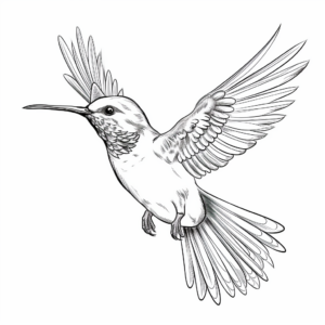 Realistic Rufous Hummingbird Coloring Pages 1