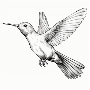 Realistic Rufous Hummingbird Coloring Pages 2
