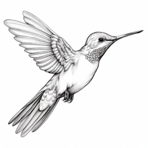 Realistic Rufous Hummingbird Coloring Pages 3