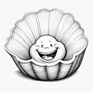 Realistic Scallop Clam Coloring Pages 1