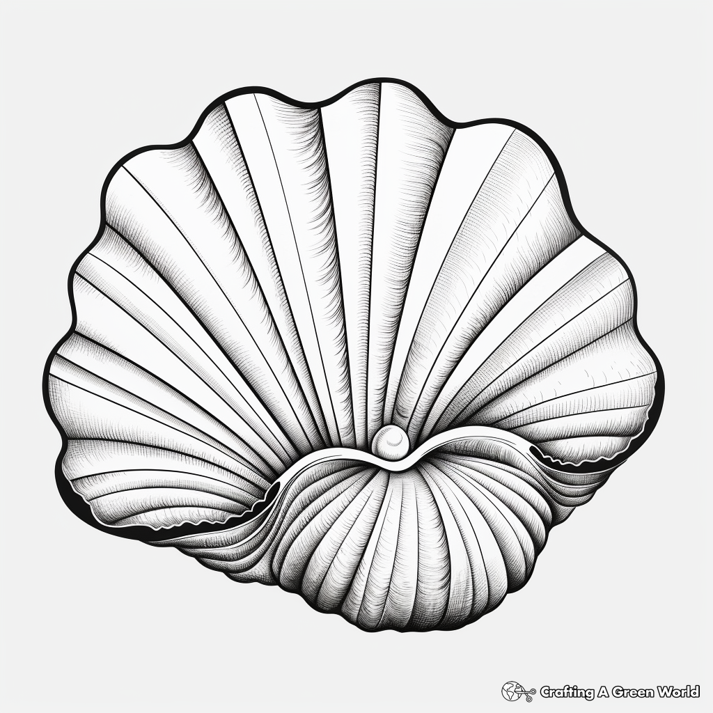 Realistic Scallop Clam Coloring Pages 3