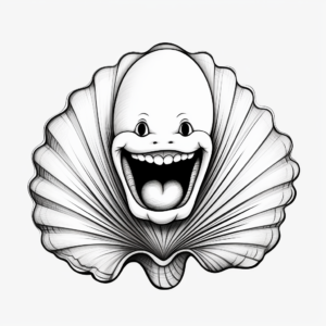 Realistic Scallop Clam Coloring Pages 4