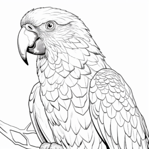 Realistic Scarlet Macaw Coloring Pages 1