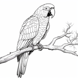 Realistic Scarlet Macaw Coloring Pages 2