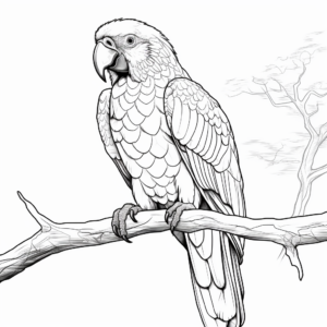 Realistic Scarlet Macaw Coloring Pages 3