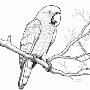 Realistic Scarlet Macaw Coloring Pages 4