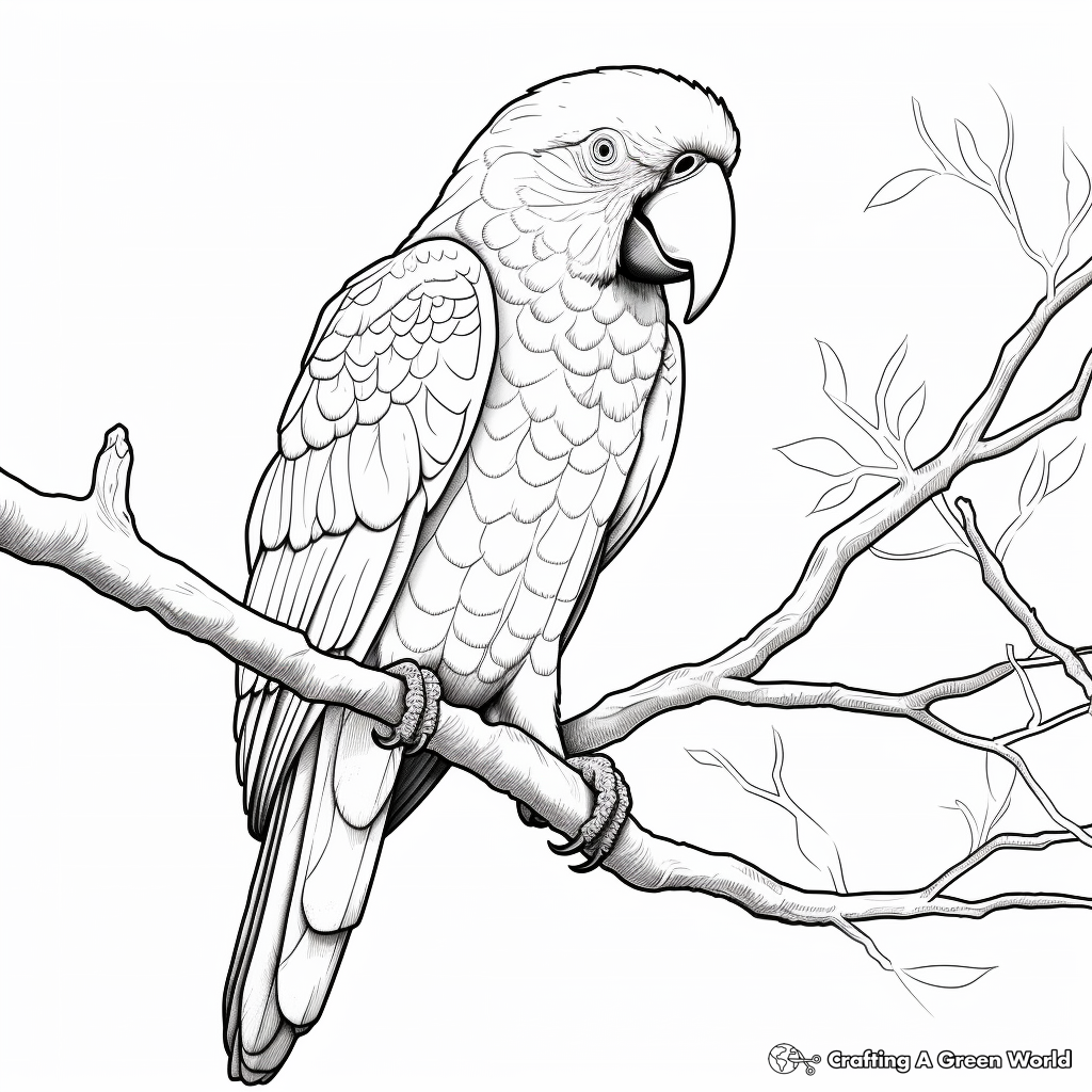 Realistic Scarlet Macaw Coloring Pages 4
