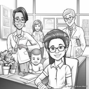 Realistic Scenario of Administrative Professionals Day Coloring Pages 1