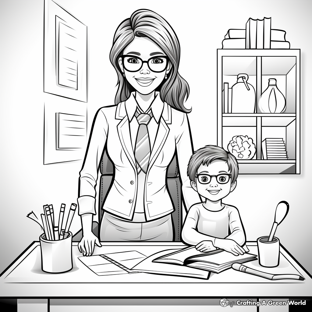 Realistic Scenario of Administrative Professionals Day Coloring Pages 2