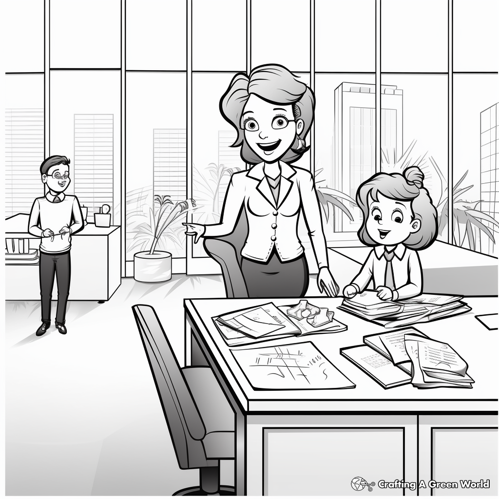 Realistic Scenario of Administrative Professionals Day Coloring Pages 4