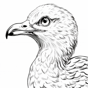Realistic Seagull Portrait Coloring Pages for Adults 2