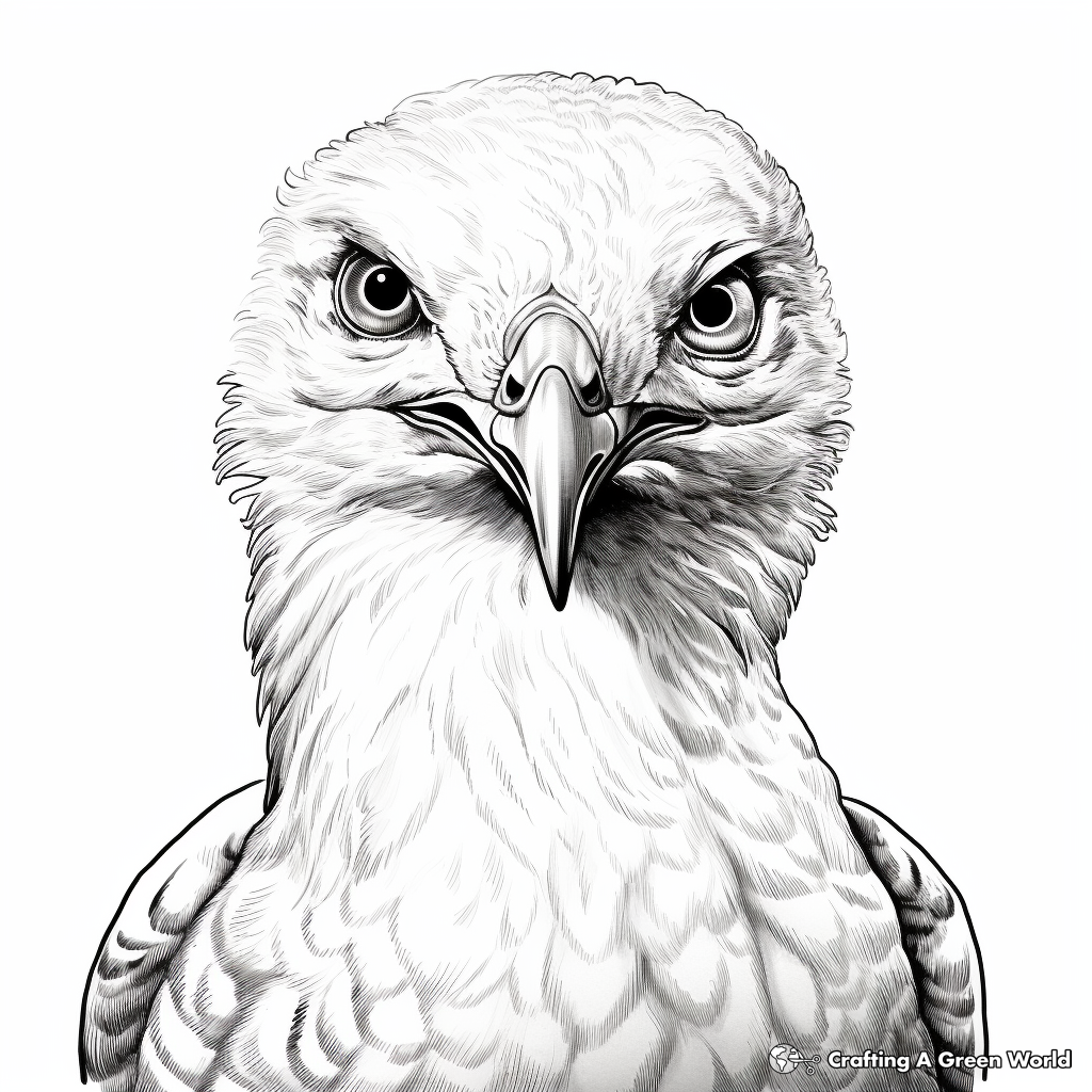 Realistic Seagull Portrait Coloring Pages for Adults 3