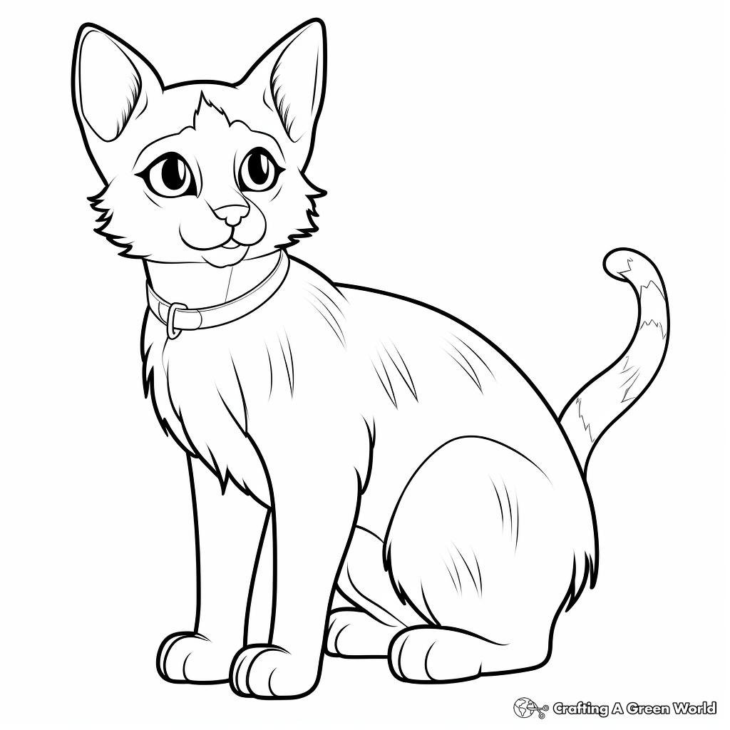 Realistic Siamese Cat Coloring Sheets 1