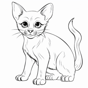 Realistic Siamese Cat Coloring Sheets 2