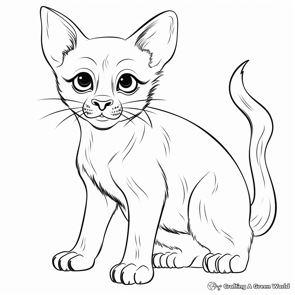 Realistic Siamese Cat Coloring Sheets 2
