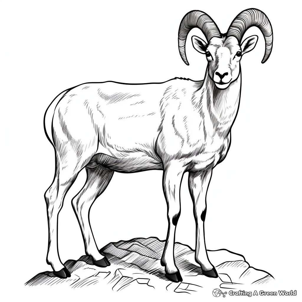 Realistic Sierra Nevada Bighorn Sheep Coloring Pages 3