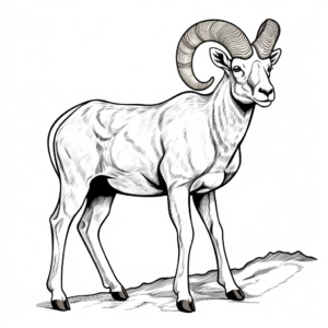Realistic Sierra Nevada Bighorn Sheep Coloring Pages 4