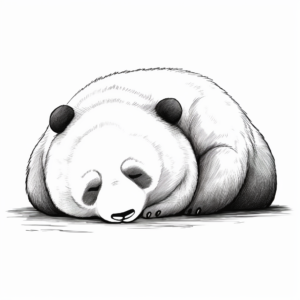 Realistic Sleeping Panda Bear Coloring Pages 1