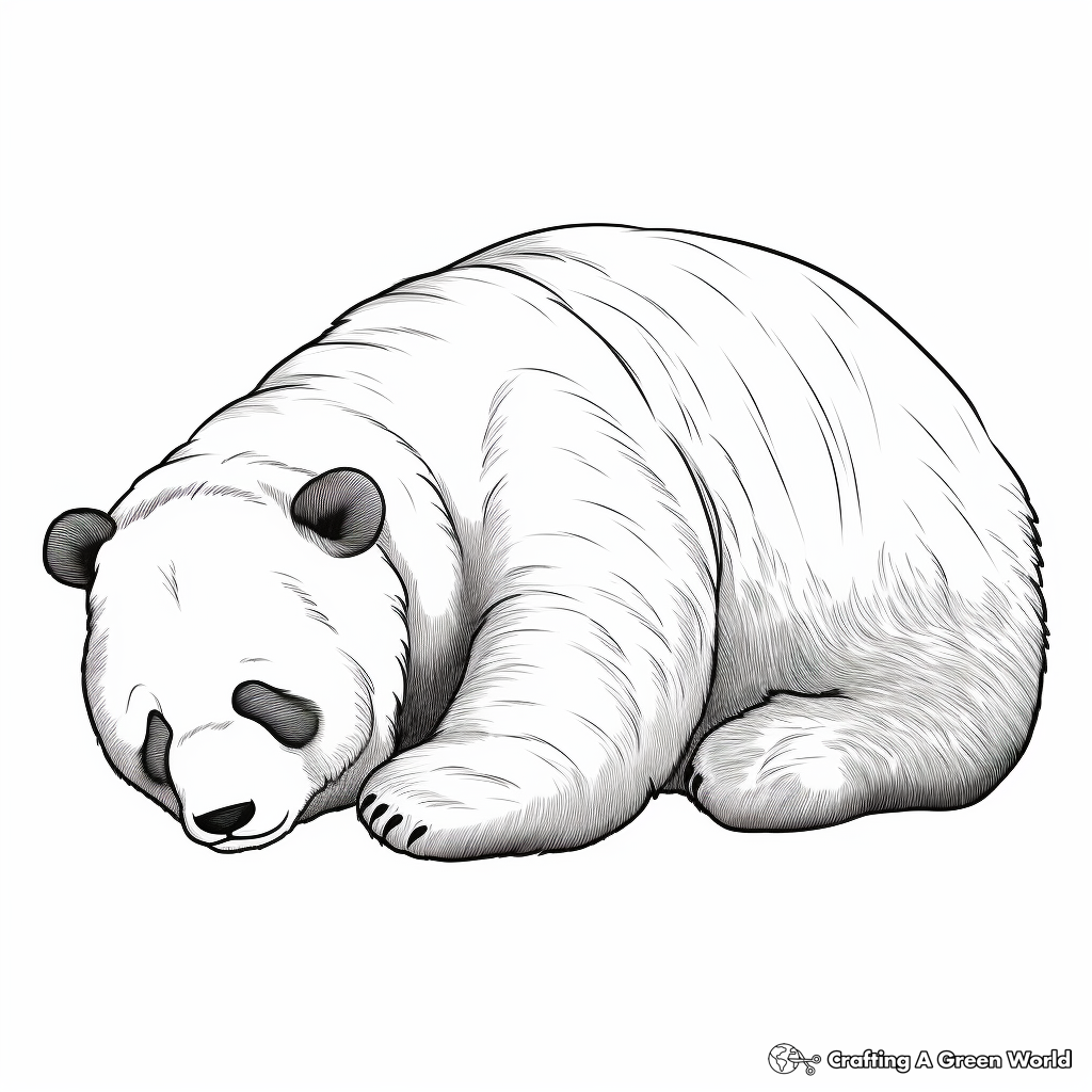 Realistic Sleeping Panda Bear Coloring Pages 2