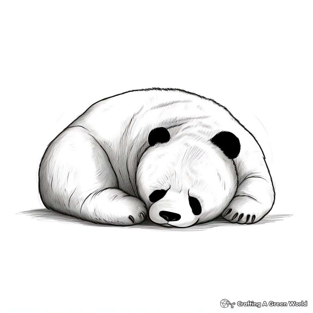 Realistic Sleeping Panda Bear Coloring Pages 3